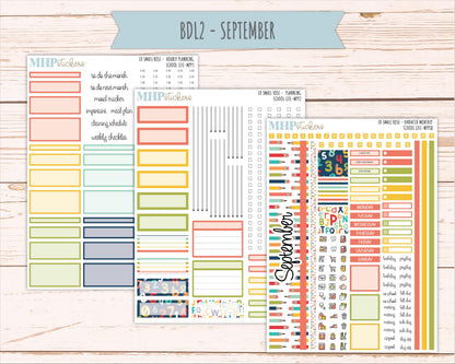 AUGUST & SEPTEMBER 2026 Stickers for The Small Rose Laurel Denise Planner. "School Life" || MPP
