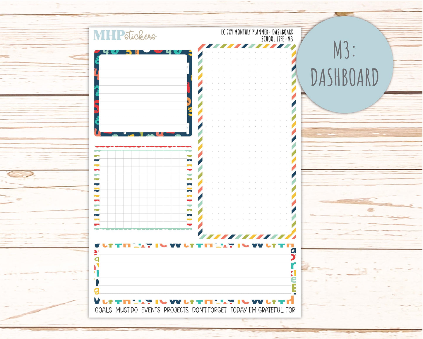 AUGUST & SEPTEMBER Monthly Kit for 7x9 Erin Condren Planners. 2026 Collection "School Life" || ECM