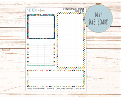 AUGUST & SEPTEMBER Monthly Kit for 7x9 Erin Condren Planners. 2026 Collection "School Life" || ECM