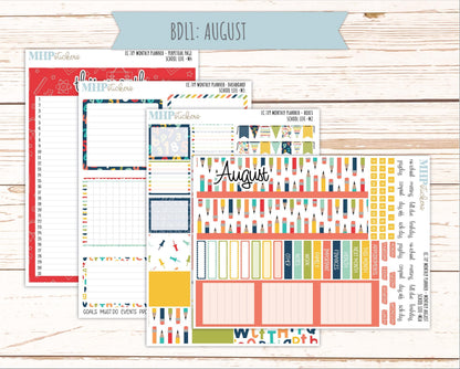 AUGUST & SEPTEMBER Monthly Kit for 7x9 Erin Condren Planners. 2026 Collection "School Life" || ECM