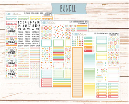 AUGUST Weekly Vertical Kits for 7x9 Erin Condren Planners. 2026 Collection "Hello Sunshine" || ECWV