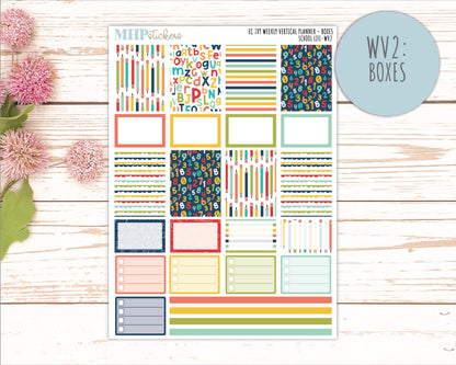 AUGUST & SEPTEMBER Weekly Vertical Kits for 7x9 Erin Condren Planners. 2026 Collection "School Life" || ECWV