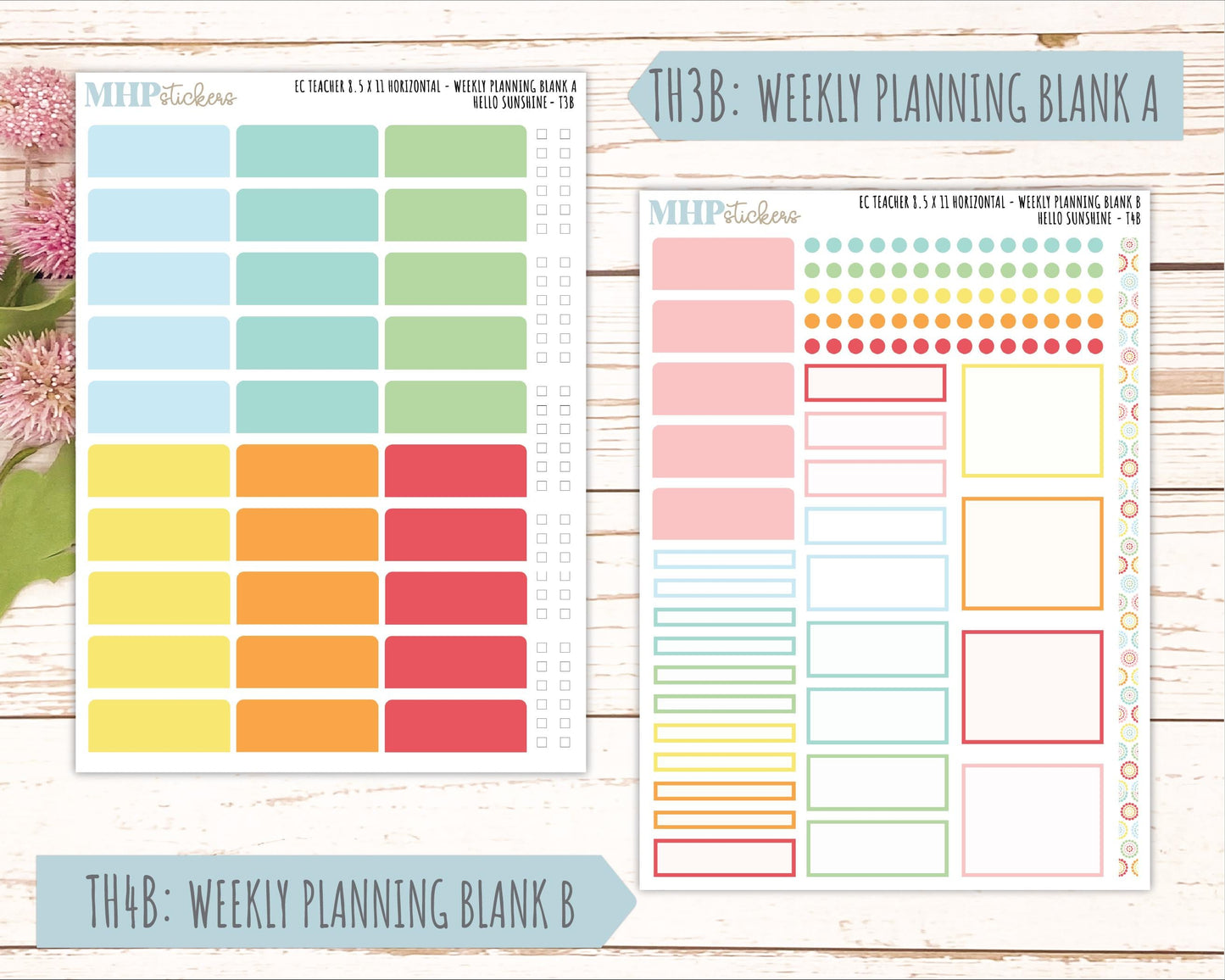 AUGUST Stickers for EC Teacher Lesson Planner - Horizontal Layout. 2026 Collection "Hello Sunshine" || ECTH