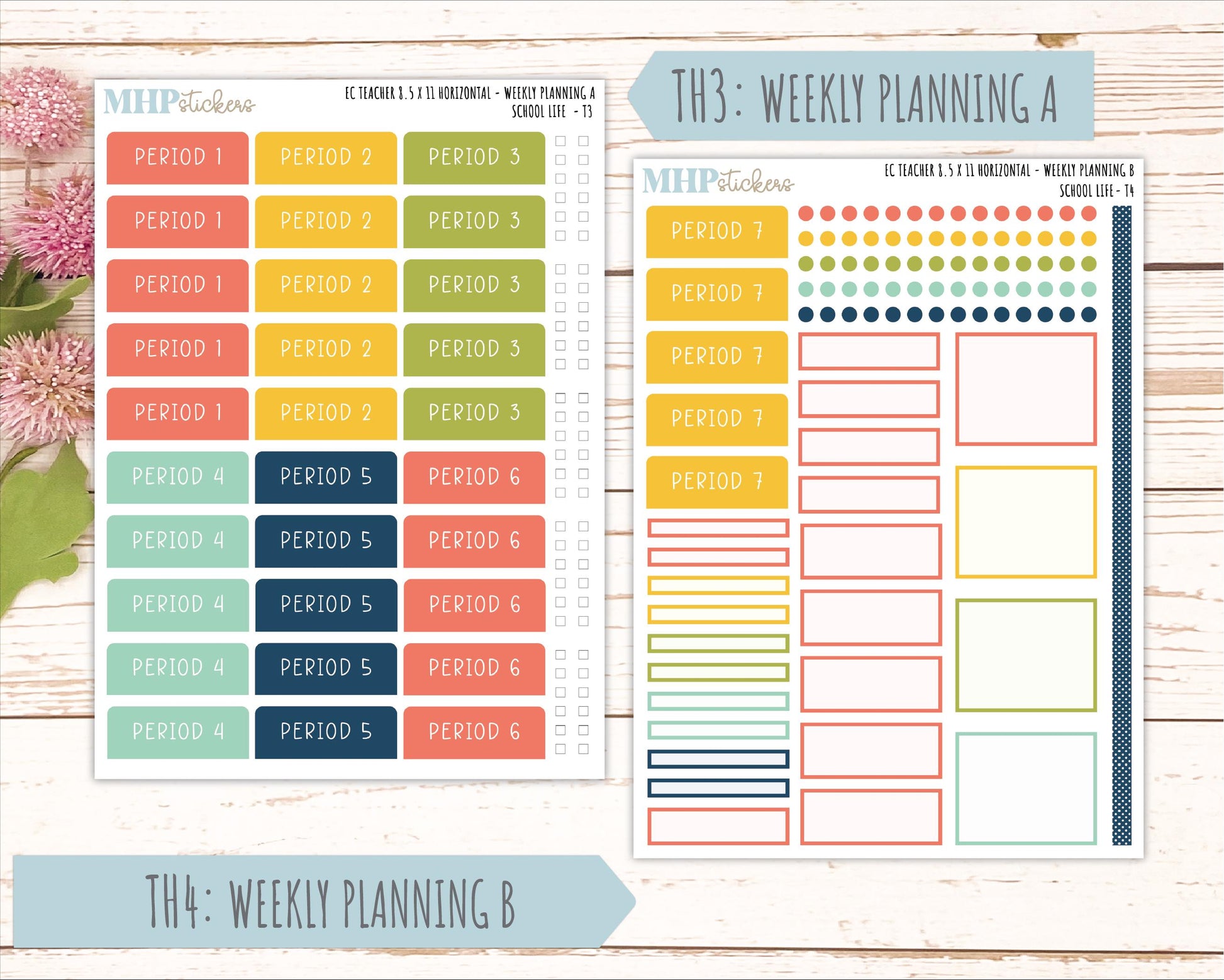 AUGUST & SEPTEMBER Stickers for Erin Condren Teacher Lesson Planner - Horizontal Layout. 2026 Collection "School Life" || ECTH