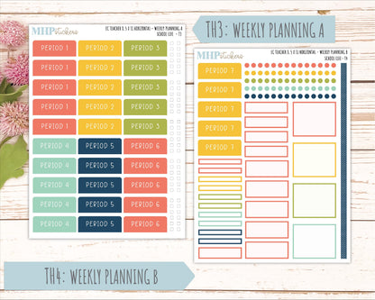 AUGUST & SEPTEMBER Stickers for Erin Condren Teacher Lesson Planner - Horizontal Layout. 2026 Collection "School Life" || ECTH