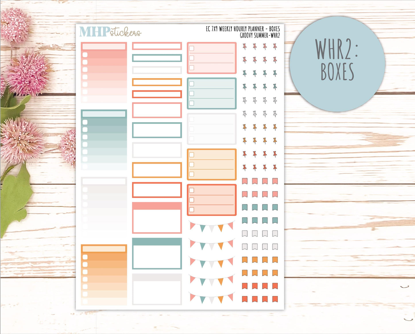 AUGUST Weekly Hourly Planning Kits for 7x9 Erin Condren Planners. 2026 Collection "Groovy Summer" || ECWHR
