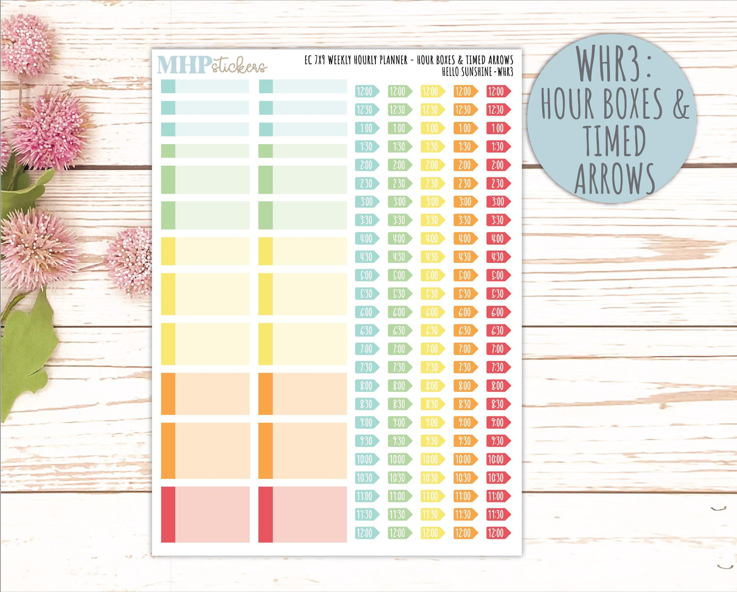 AUGUST Weekly Hourly Planning Kits for 7x9 Erin Condren Planners. 2026 Collection "Hello Sunshine" || ECWHR