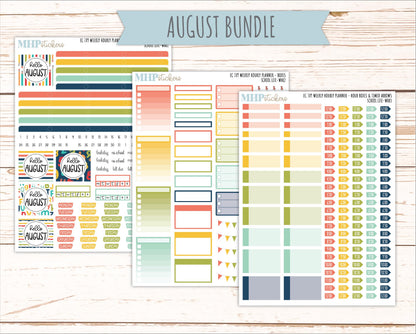 AUGUST & SEPTEMBER Weekly Hourly Planning Kits for 7x9 Erin Condren Planners. 2026 Collection "School Life" || ECWHR