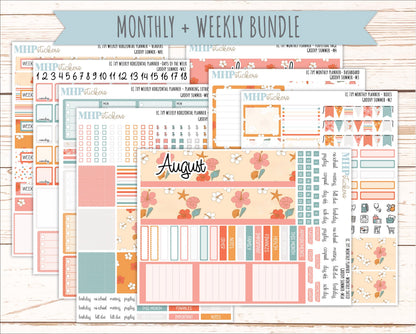 AUGUST Weekly Horizontal Planning Kit for 7x9 Erin Condren Planners. 2026 Collection "Groovy Summer " || ECWH