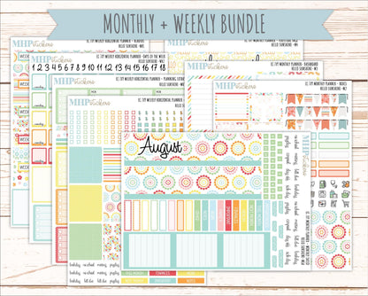 AUGUST Weekly Horizontal Planning Kit for 7x9 Erin Condren Planners. 2026 Collection "Hello Sunshine" || ECWH