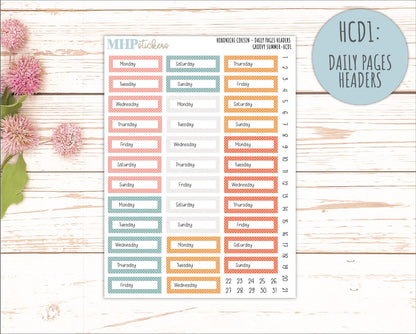 AUGUST 2026 Stickers for Hobonichi Cousin. A5 Planners "Groovy Summer" || HC