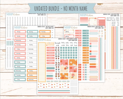 AUGUST 2026 Stickers for Hobonichi Cousin. A5 Planners "Groovy Summer" || HC