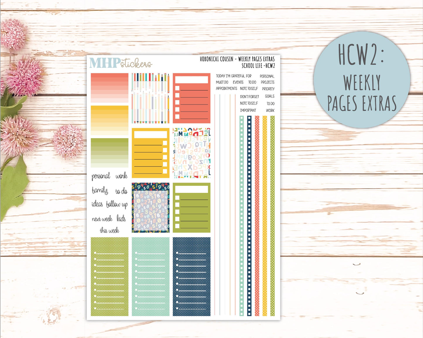AUGUST & SEPTEMBER 2026 Stickers for Hobonichi Cousin. A5 Planners "School Life" || HC