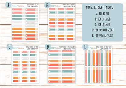 Basic Labels & Habit Trackers. ADD-Ons for Monthly Kits "Groovy Summer" || AOBL