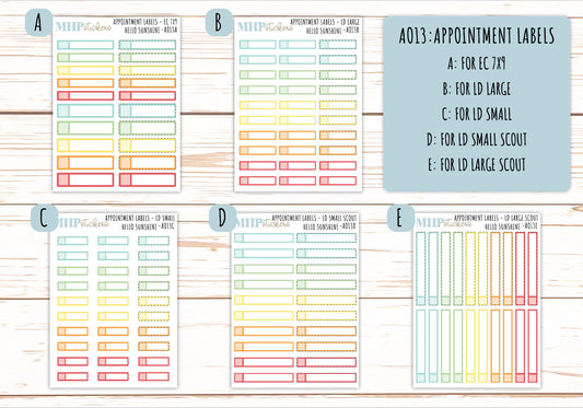 Basic Labels & Habit Trackers. ADD-Ons for Monthly Kits "Hello Sunshine" || AOBL