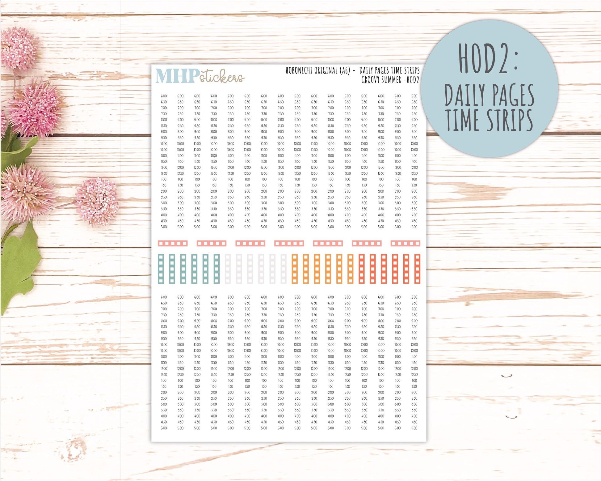 AUGUST 2026 Stickers for Hobonichi Techo Original. A6 Planners "Groovy Summer" || HO
