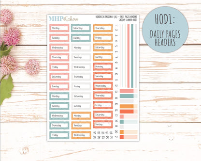 AUGUST 2026 Stickers for Hobonichi Techo Original. A6 Planners "Groovy Summer" || HO