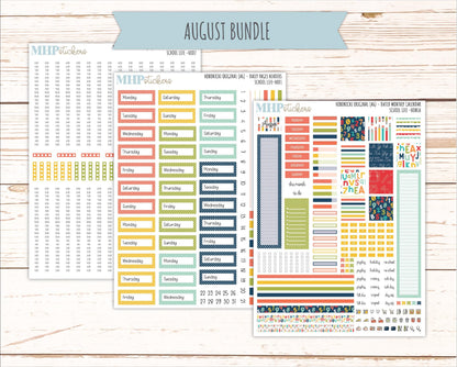 AUGUST & SEPTEMBER 2026 Stickers for Hobonichi Techo Original. A6 Planners "School Life" || HO
