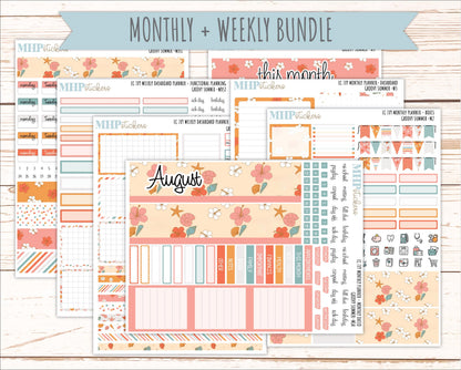 AUGUST Weekly Dashboard Kit for 7x9 Erin Condren Planners. 2026 Collection "Groovy Summer" || ECWDS