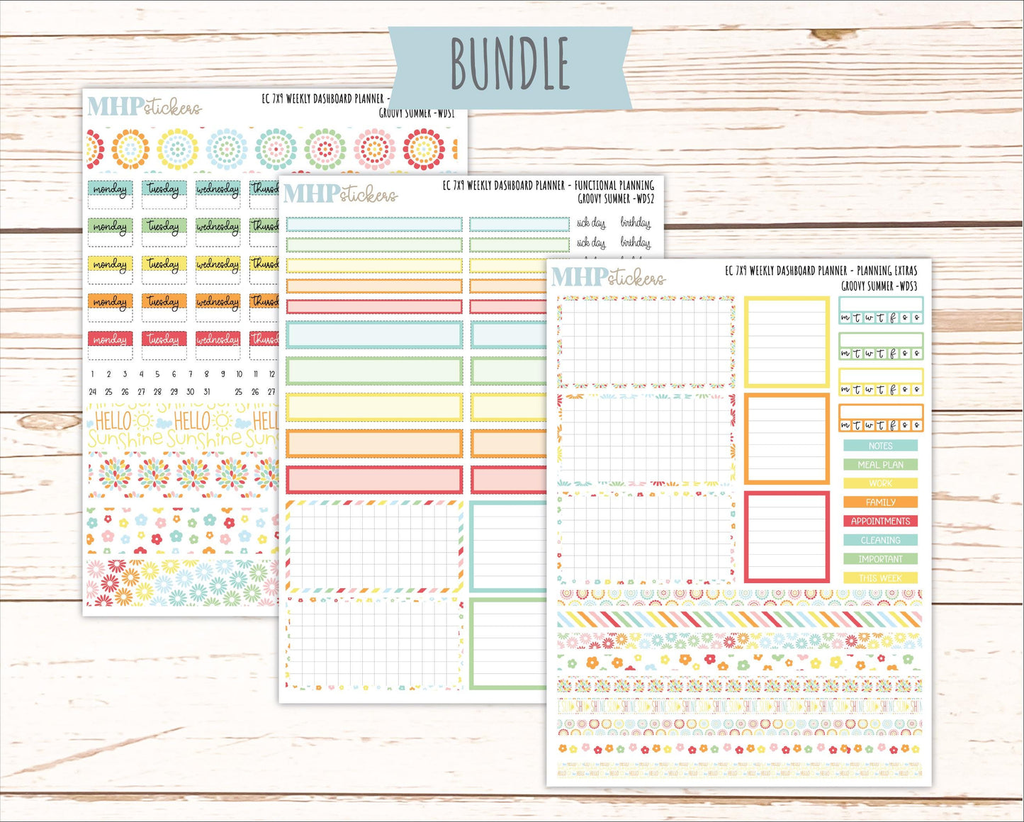 AUGUST Weekly Dashboard Kit for 7x9 Erin Condren Planners. 2026 Collection "Hello Sunshine" || ECWDS