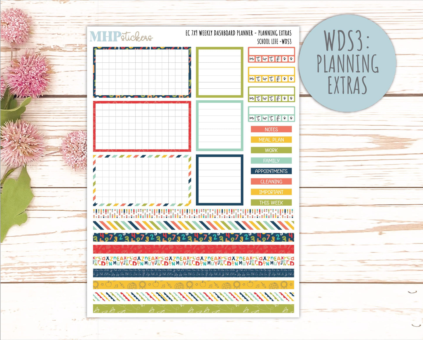 AUGUST & SEPTEMBER Weekly Dashboard Kit for 7x9 Erin Condren Planners. 2026 Collection "School Life" || ECWDS
