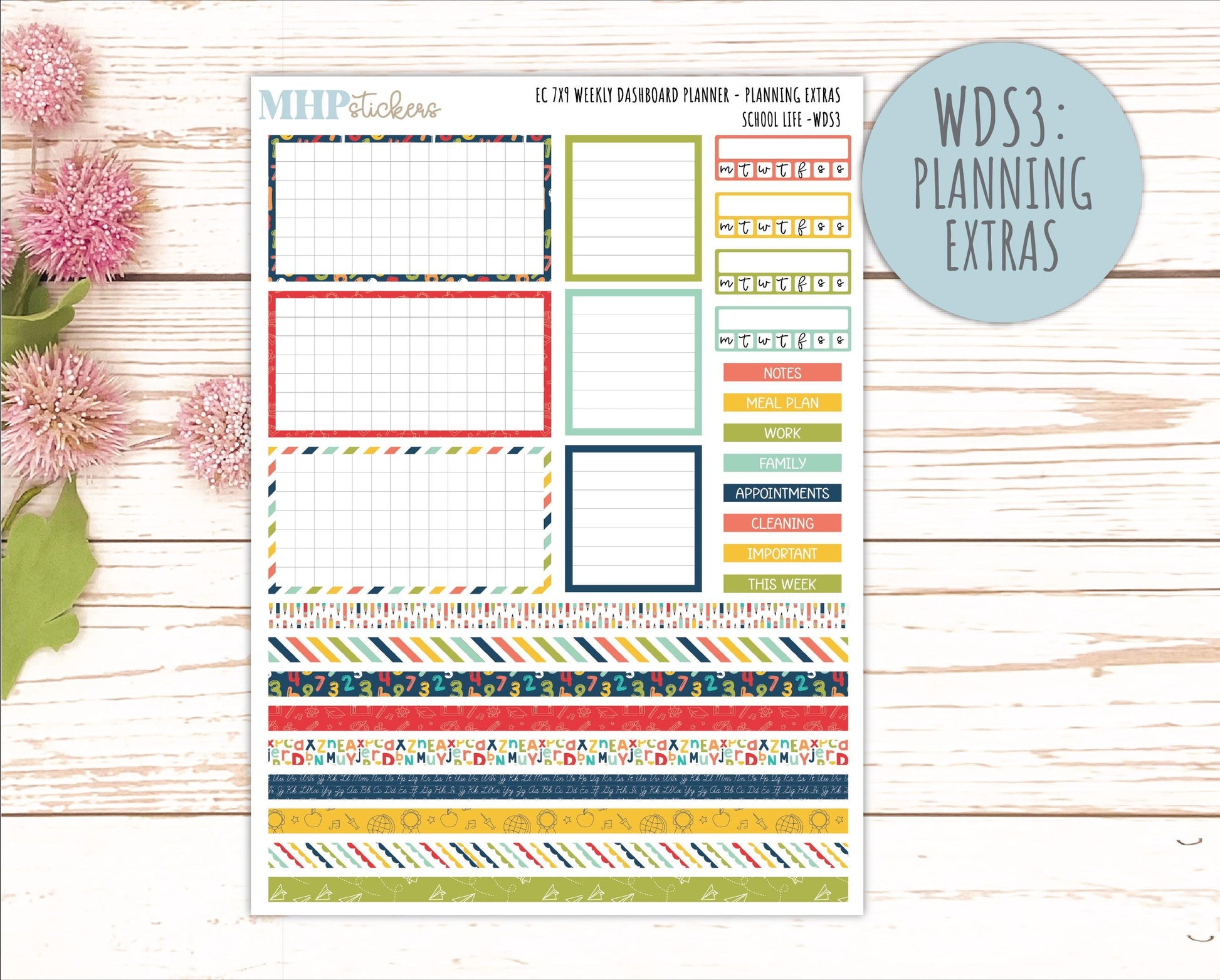 AUGUST & SEPTEMBER Weekly Dashboard Kit for 7x9 Erin Condren Planners. 2026 Collection "School Life" || ECWDS
