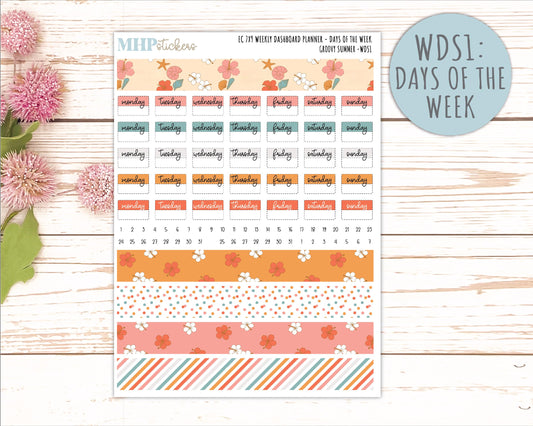 AUGUST Daily Duo Sticker Kit for 7x9 Erin Condren Planners. 2026 Collection "Groovy Summer"|| ECDD