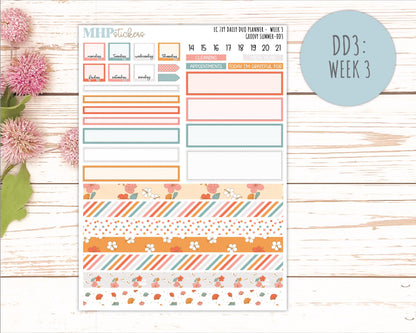 AUGUST Daily Duo Sticker Kit for 7x9 Erin Condren Planners. 2026 Collection "Groovy Summer"|| ECDD