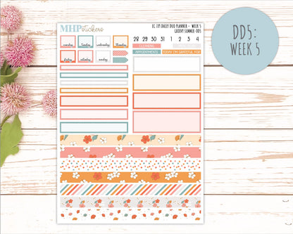 AUGUST Daily Duo Sticker Kit for 7x9 Erin Condren Planners. 2026 Collection "Groovy Summer"|| ECDD