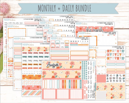 AUGUST Daily Duo Sticker Kit for 7x9 Erin Condren Planners. 2026 Collection "Groovy Summer"|| ECDD