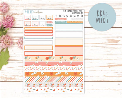 AUGUST Daily Duo Sticker Kit for 7x9 Erin Condren Planners. 2026 Collection "Groovy Summer"|| ECDD