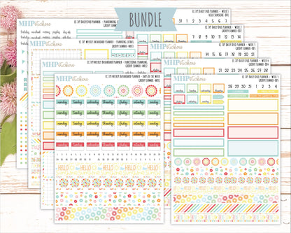 AUGUST Daily Duo Sticker Kit for 7x9 Erin Condren Planners. 2026 Collection "Hello Sunshine"|| ECDD