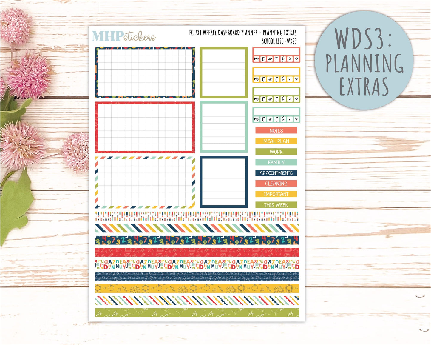 AUGUST & SEPTEMBER Daily Duo Sticker Kit for 7x9 Erin Condren Planners. 2026 Collection "School Life" || ECDD