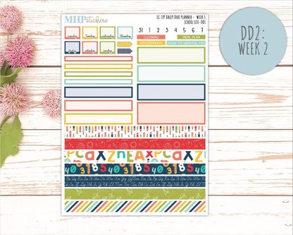 AUGUST & SEPTEMBER Daily Duo Sticker Kit for 7x9 Erin Condren Planners. 2026 Collection "School Life" || ECDD
