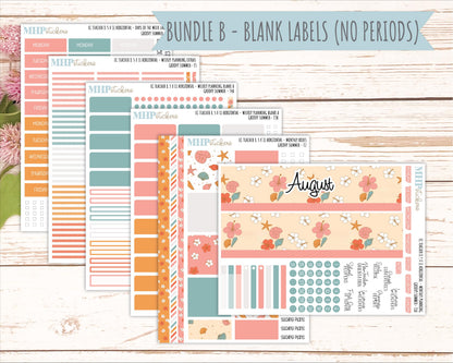 AUGUST Stickers for EC Teacher Lesson Planner - Horizontal Layout. 2026 Collection "Groovy Summer" || ECTH