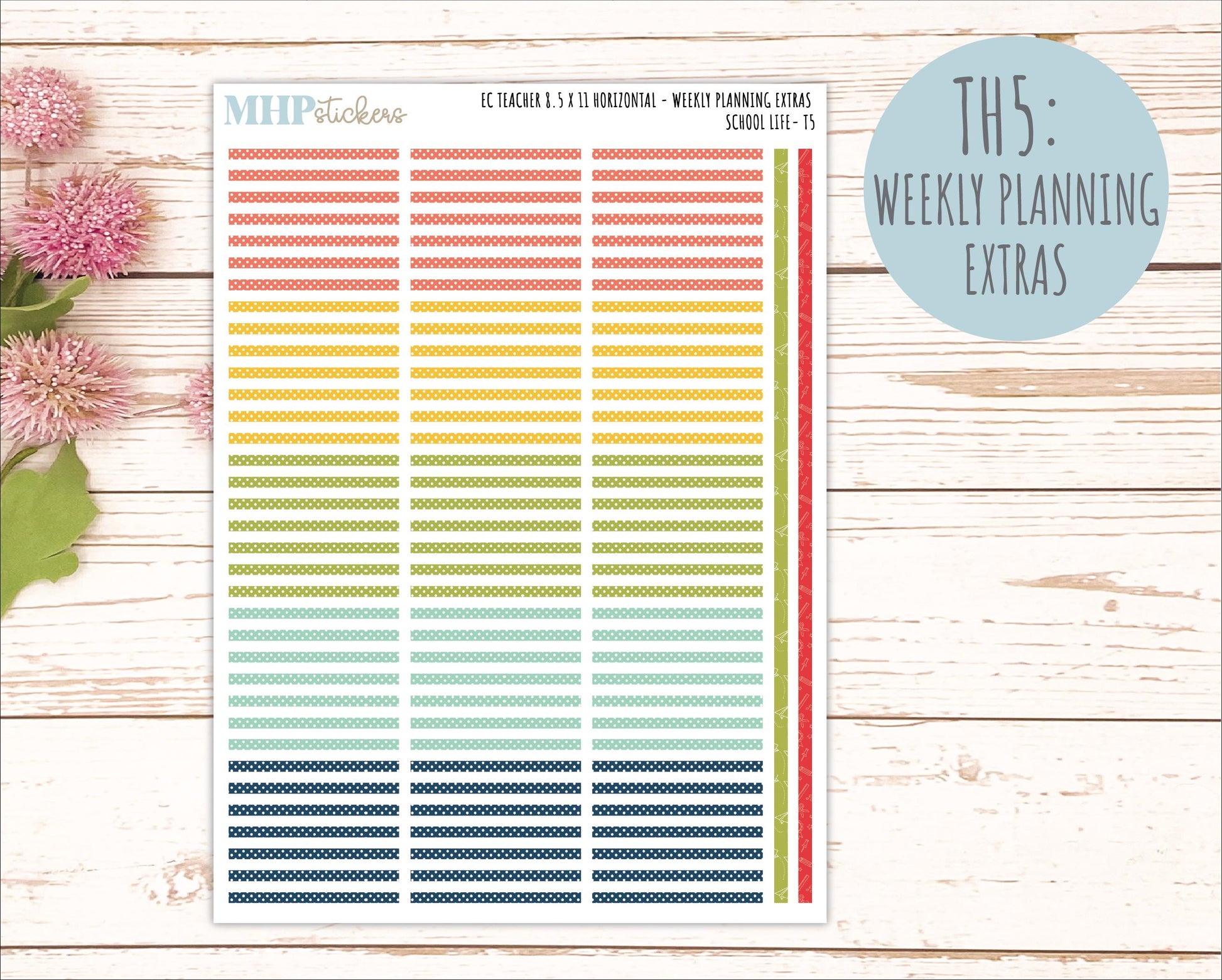 AUGUST & SEPTEMBER Stickers for Erin Condren Teacher Lesson Planner - Horizontal Layout. 2026 Collection "School Life" || ECTH