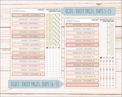 SEPTEMBER 2026 Stickers for Large Nancy, Anne, & Billie Planners. Laurel Denise Planners. "Autumn Garden" || OG