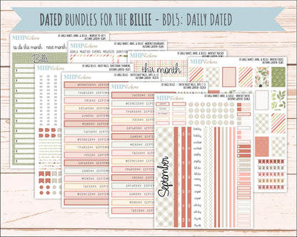 SEPTEMBER 2026 Stickers for Large Nancy, Anne, & Billie Planners. Laurel Denise Planners. "Autumn Garden" || OG