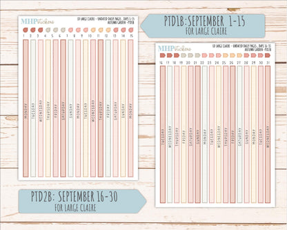 SEPTEMBER 2026 Stickers for the Large Scout, Large Claire, and Large Luna Laurel Denise Planners "Autumn Garden" || PT