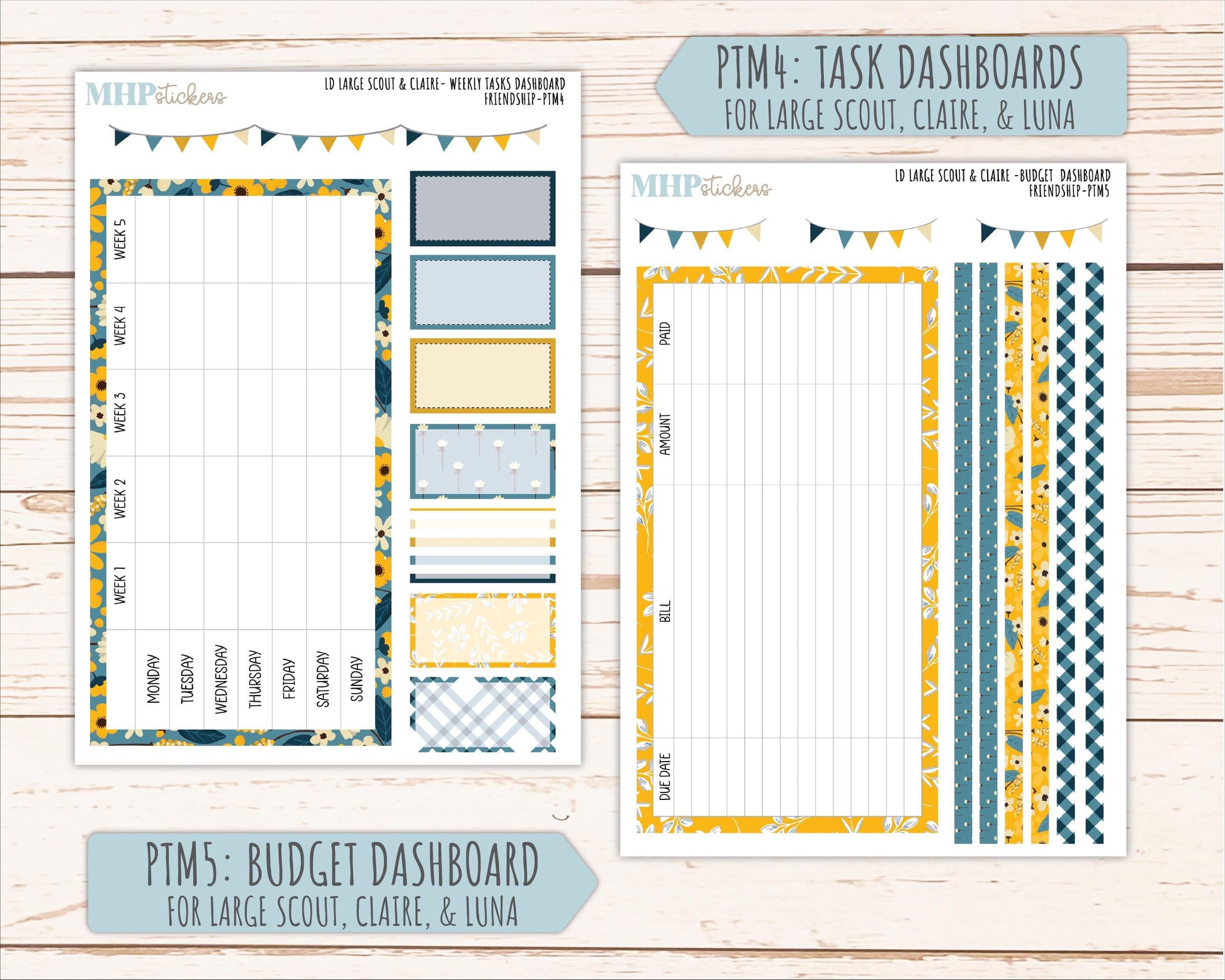 SEPTEMBER 2026 Stickers for the Large Scout, Large Claire, and Large Luna Laurel Denise Planners "Friendship" || PT