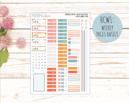 AUGUST 2026 Stickers for Hobonichi Cousin. A5 Planners "Groovy Summer" || HC
