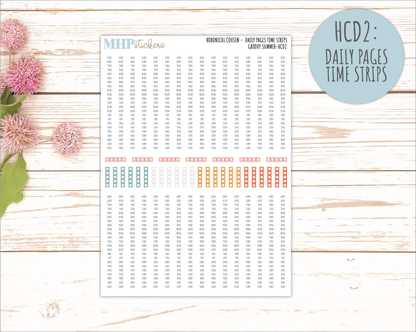 AUGUST 2026 Stickers for Hobonichi Cousin. A5 Planners "Groovy Summer" || HC