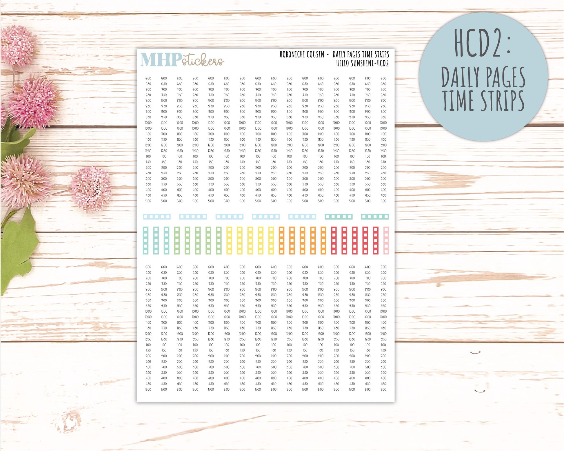 AUGUST 2026 Stickers for Hobonichi Cousin. A5 Planners "Hello Sunshine" || HC