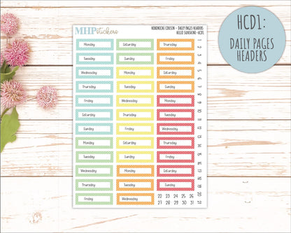 AUGUST 2026 Stickers for Hobonichi Cousin. A5 Planners "Hello Sunshine" || HC