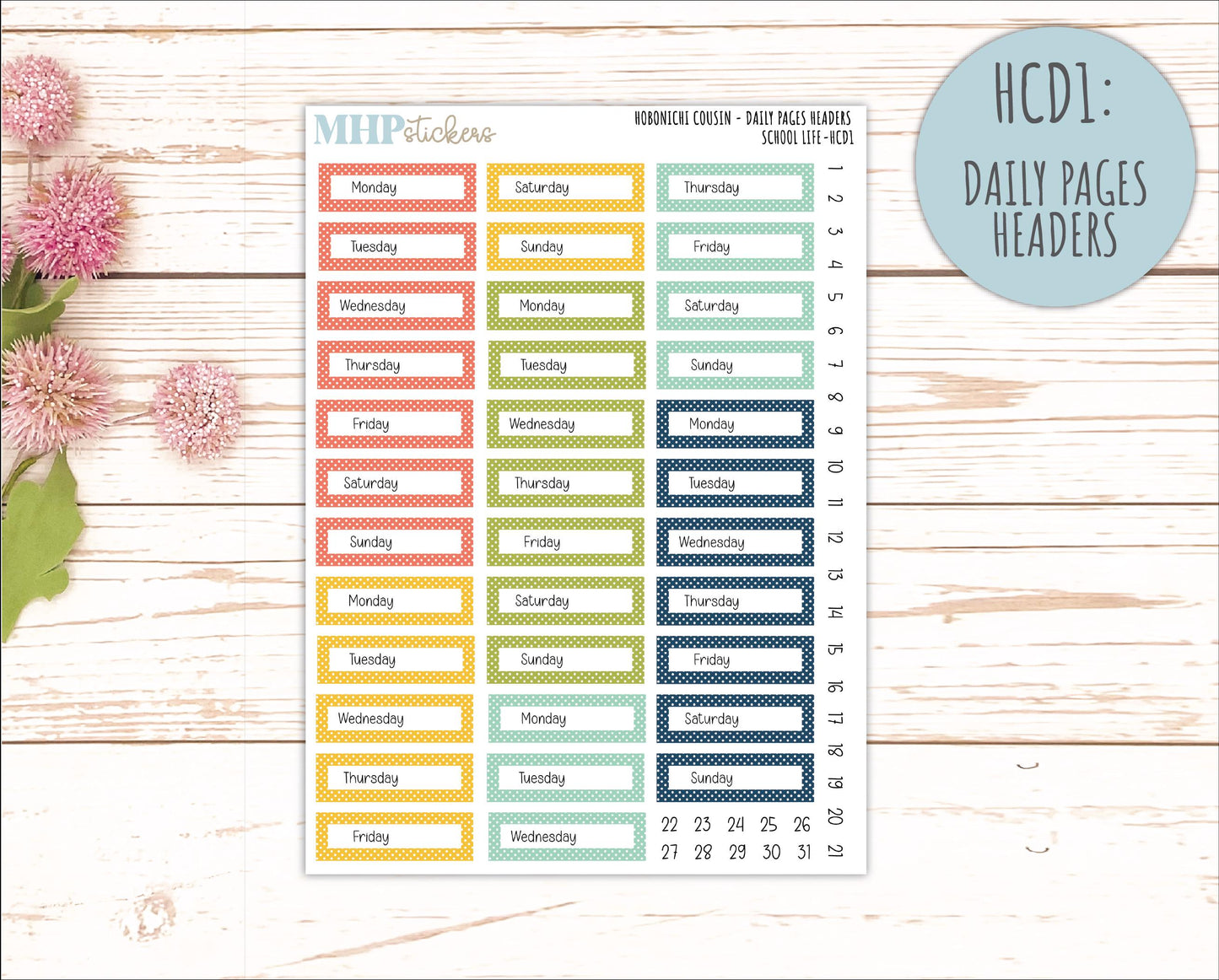 AUGUST & SEPTEMBER 2026 Stickers for Hobonichi Cousin. A5 Planners "School Life" || HC