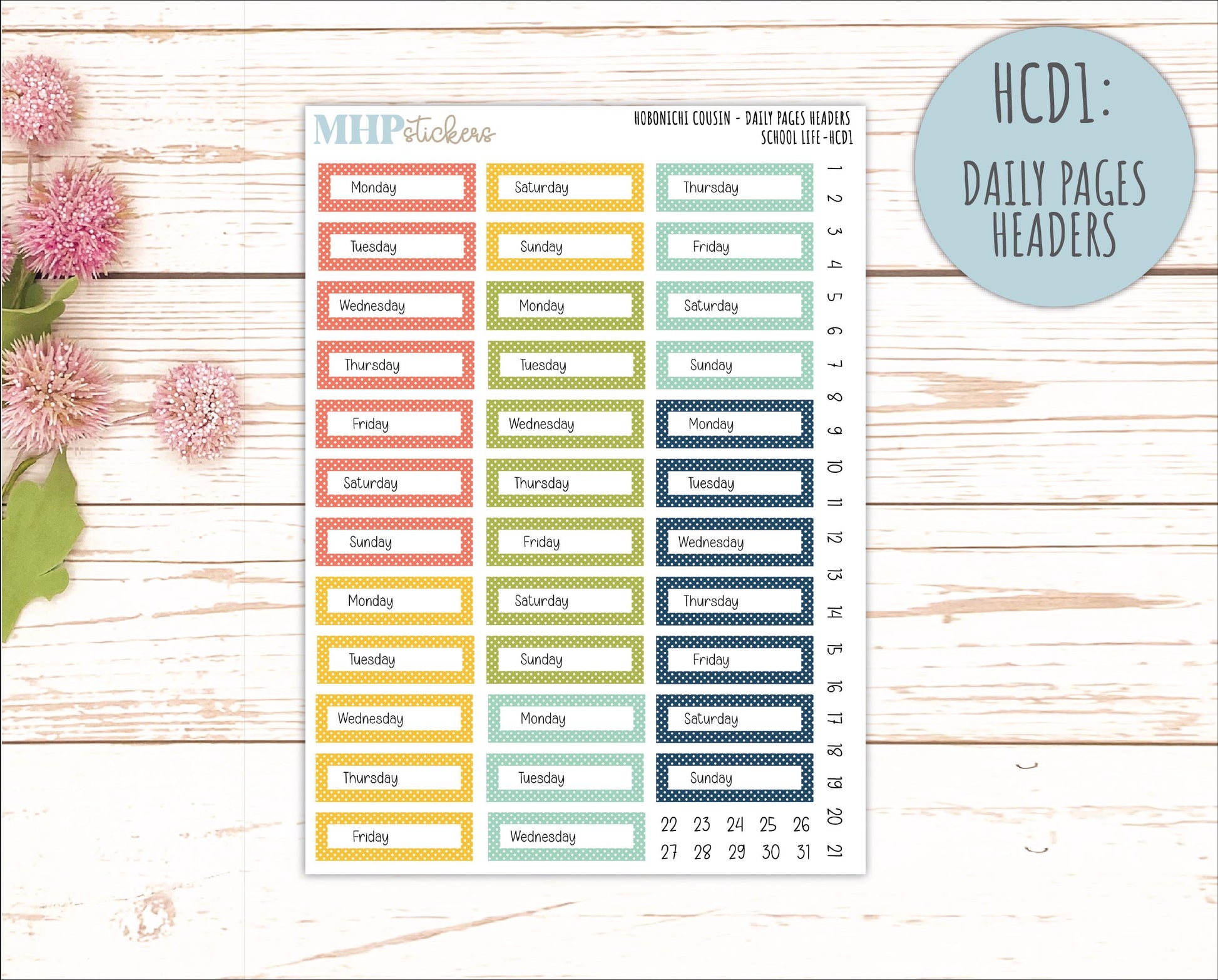 AUGUST & SEPTEMBER 2026 Stickers for Hobonichi Cousin. A5 Planners "School Life" || HC