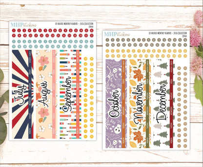 2026 Monthly Headers Set for The Valerie Laurel Denise Planners || LD444