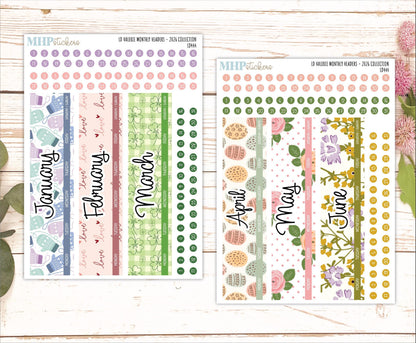 2026 Monthly Headers Set for The Valerie Laurel Denise Planners || LD444