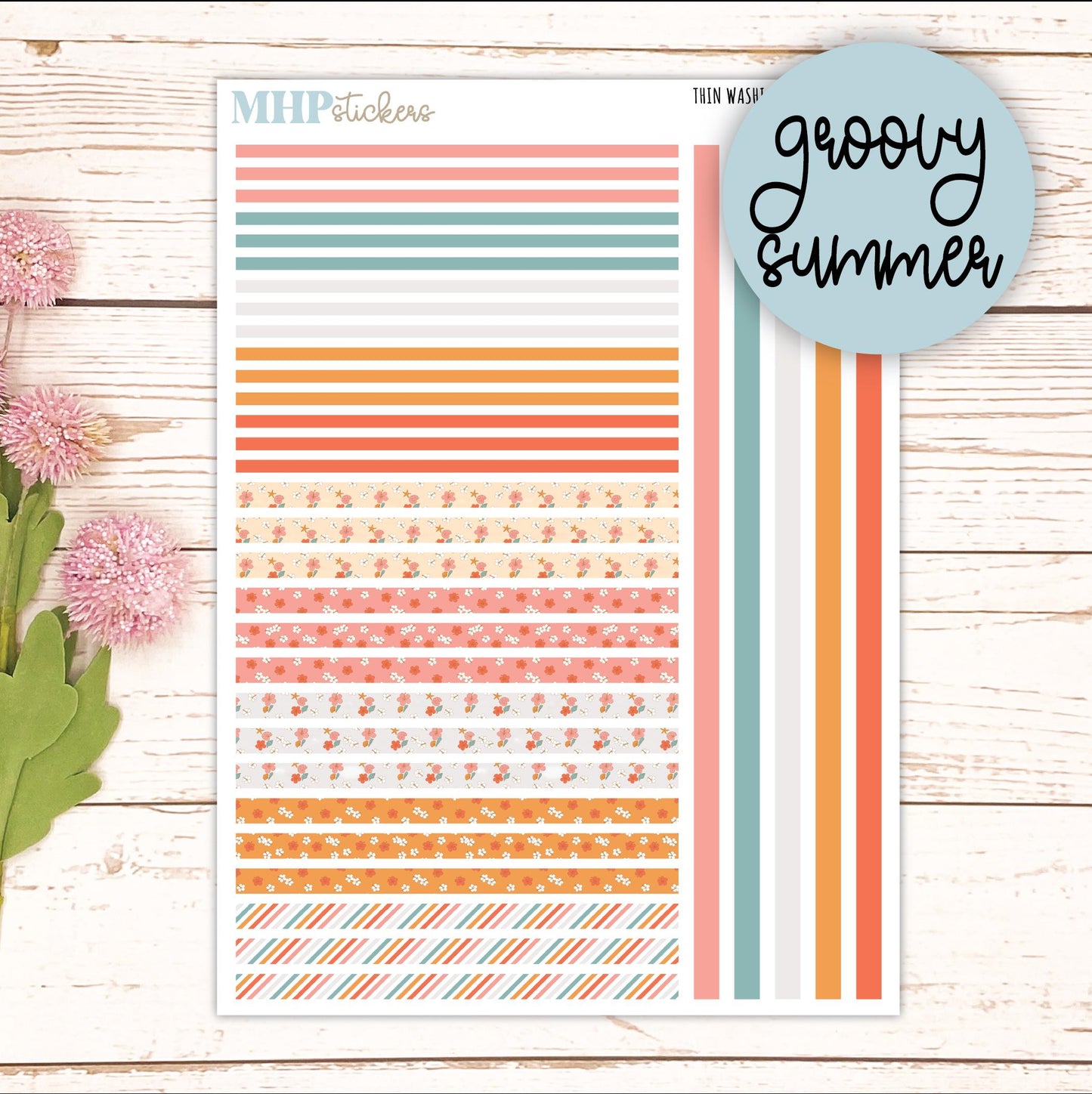 Thin Washi for Laurel Denise Planners. Planner Stickers AUGUST '26 || LD406