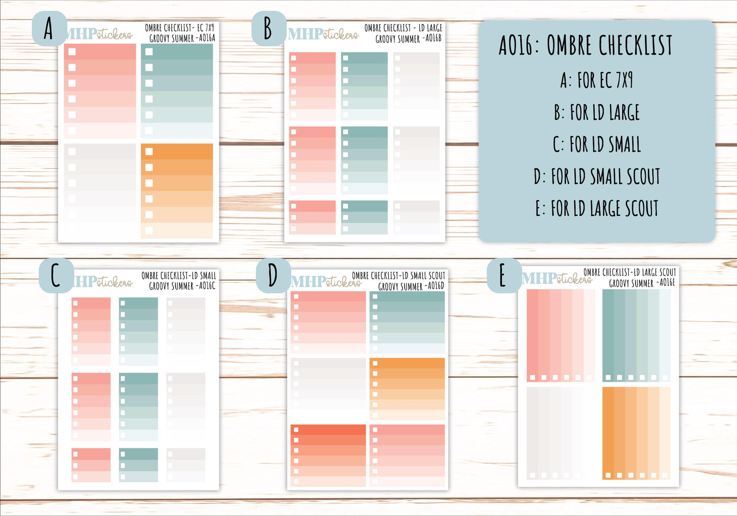 Basic Labels & Habit Trackers. ADD-Ons for Monthly Kits "Groovy Summer" || AOBL